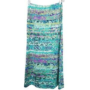 Mod'Land Paris Vintage Artsy Elastic Waist Maxi Skirt Size Medium